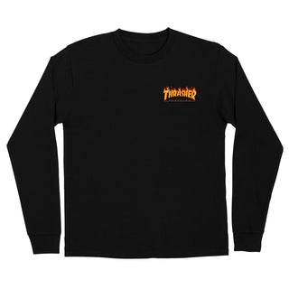 SANTA CRUZ x THRASHER FLAME DOT L/S TSHIRT (BLACK)