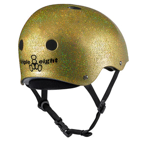 TRIPLE 8 DEEP COVER HELMET GOLD GLITTER