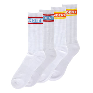INDEPENDENT BAR LOGO 2-PACK CREW SOCKS (WHITE/MULTI)