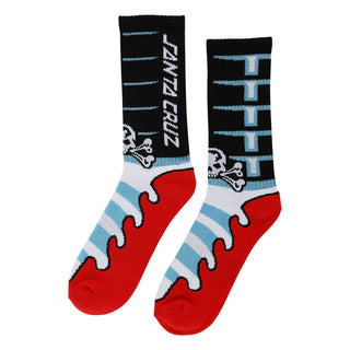 SANTA CRUZ MEEK SLASHER SWORD CREW SOCKS (BLACK/WHITE/RED)
