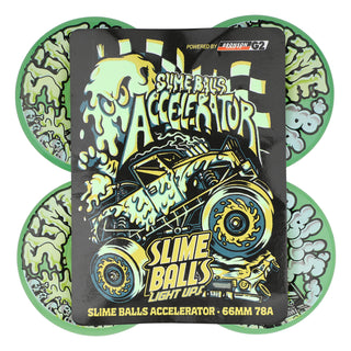 SLIME BALLS ACCELERATOR LIGHT UPS OG SLIME TRANSPARENT GREEN WHEELS (66MM/78A)