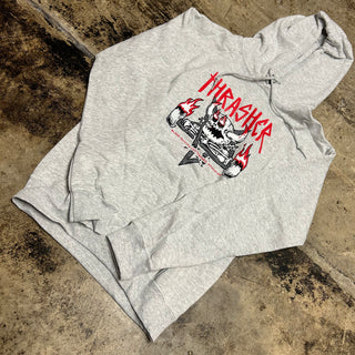 THRASHER X TOY MACHINE MONSTER GRAM HOODIE (ASH GREY)