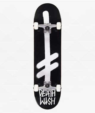 DEATHWISH GANG LOGO BLK/WHT COMPLETE SKATEBOARD