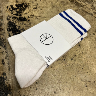 POLAR RIB SOCKS 2 STRIPES (WHITE/BLUE)