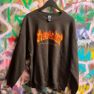 THRASHER INFERNO CREW NECK DARK CHOCOLATE