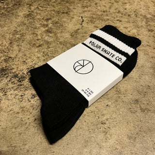 POLAR RIB SOCKS FAT STRIPE (BLACK)