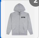 THRASHER MAG LOGO ZIP UP (GREY)