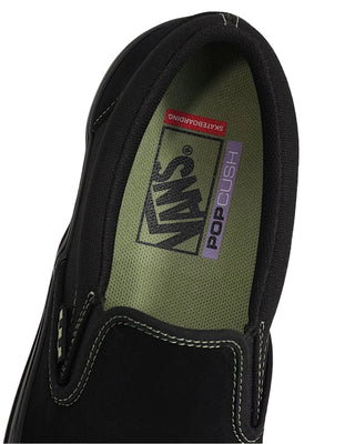 VANS SKATE SLIP-ON (BLK/BLK/OLIVE)