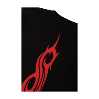 WELCOME X SLIPKNOT OVERPRINT SWEATER (BLACK/RED)