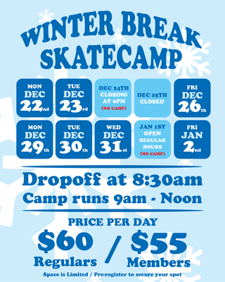WINTER BREAK SKATEBOARD CAMP