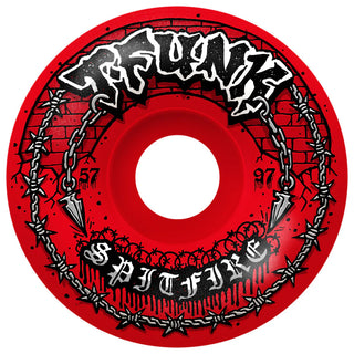 SPITFIRE F4 97 T-FUNK RAW RADIAL FULL RED WHEELS (57MM/97A)